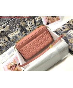 Replica Dior Large Caro Bag M9243 Calfskin Pink Gold