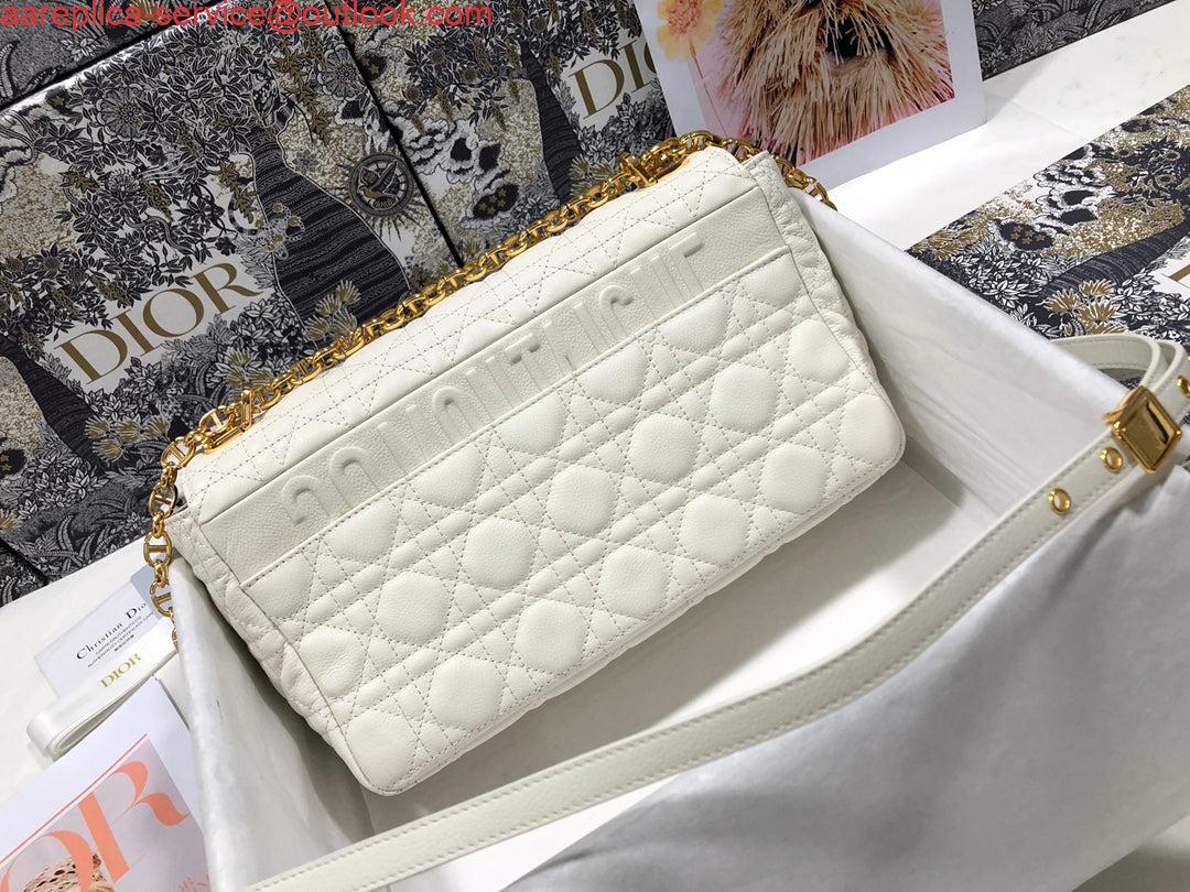 Replica Dior Large Caro Bag M9243 Calfskin white Gold Replica Dior Large Caro Bag M9243 Calfskin white Gold