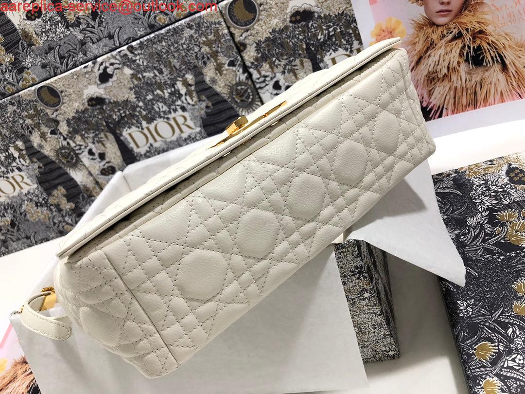 Replica Dior Large Caro Bag M9243 Calfskin white Gold 2 Replica Dior Large Caro Bag M9243 Calfskin white Gold 2
