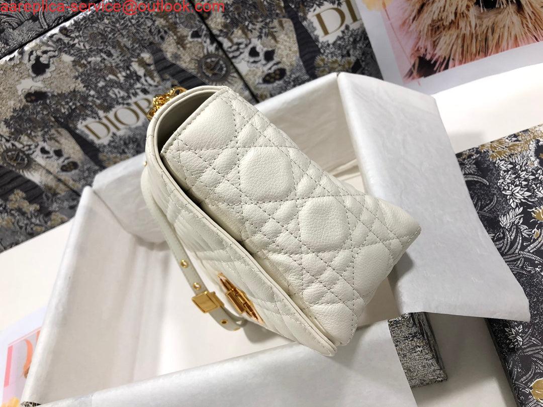 Replica Dior Large Caro Bag M9243 Calfskin white Gold 3 Replica Dior Large Caro Bag M9243 Calfskin white Gold 3