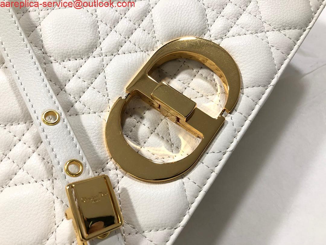 Replica Dior Large Caro Bag M9243 Calfskin white Gold 4 Replica Dior Large Caro Bag M9243 Calfskin white Gold 4