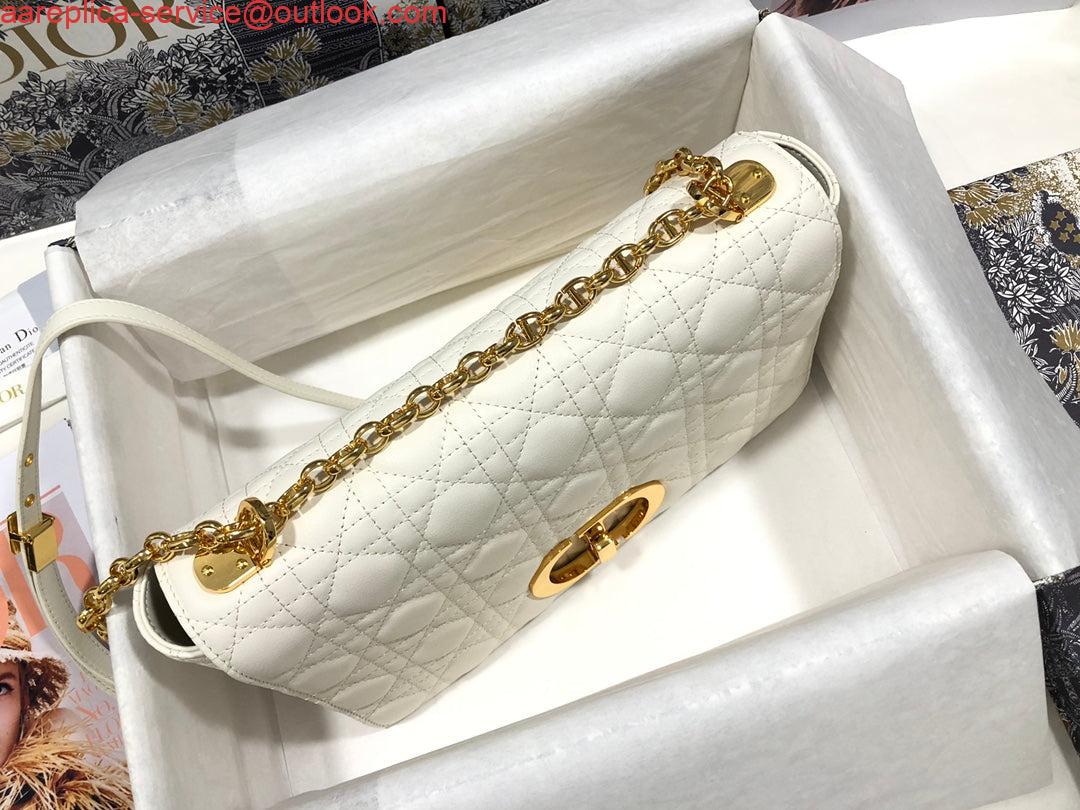 Replica Dior Large Caro Bag M9243 Calfskin white Gold 5 Replica Dior Large Caro Bag M9243 Calfskin white Gold 5