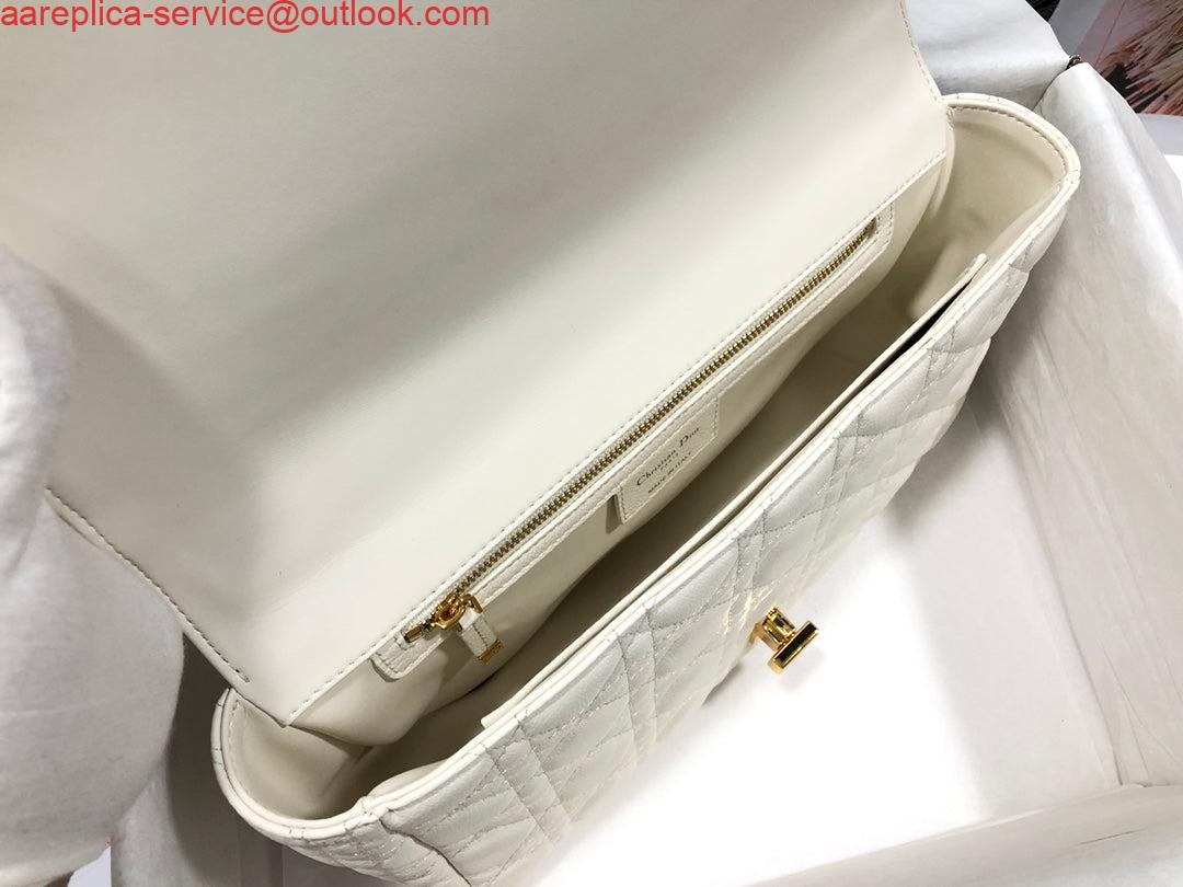 Replica Dior Large Caro Bag M9243 Calfskin white Gold 7 Replica Dior Large Caro Bag M9243 Calfskin white Gold 7