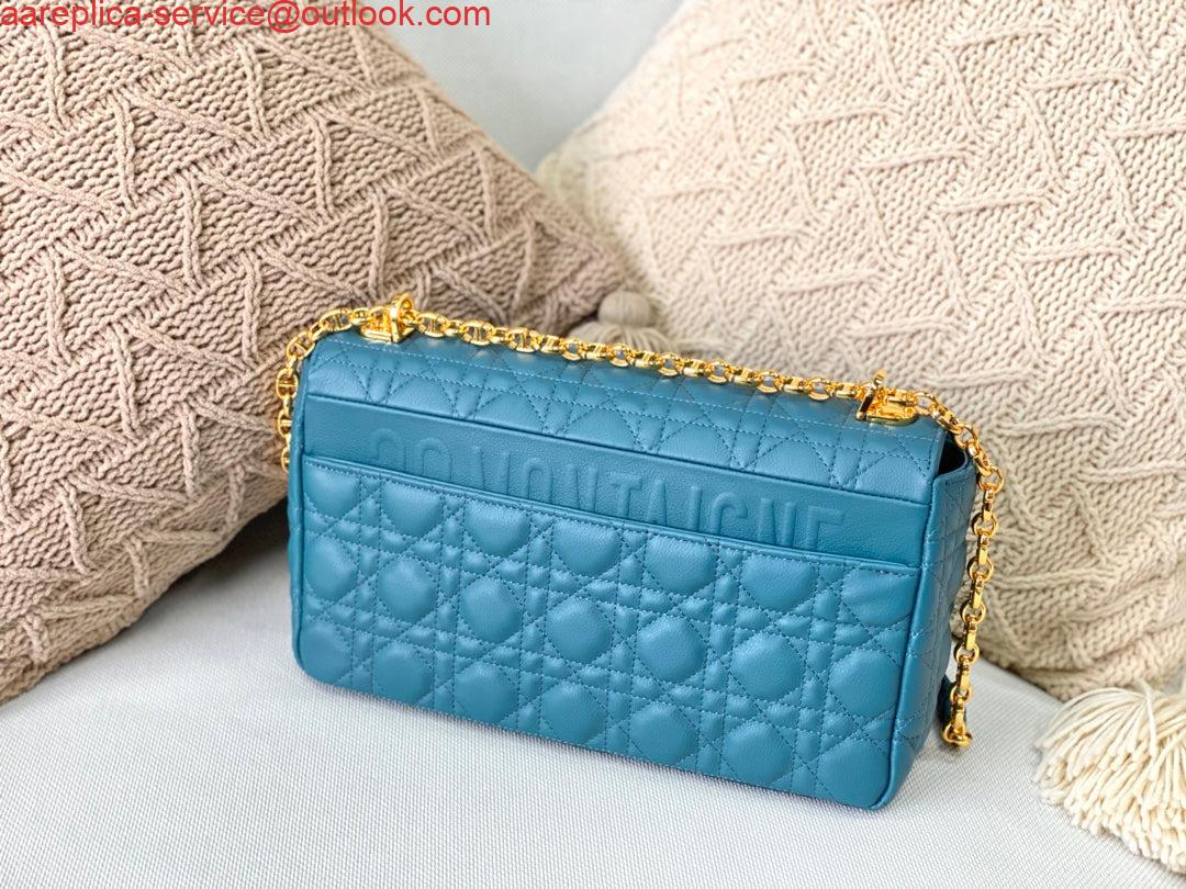 Replica Dior Large Caro Bag M9243 Calfskin Blue Gold Replica Dior Large Caro Bag M9243 Calfskin Blue Gold