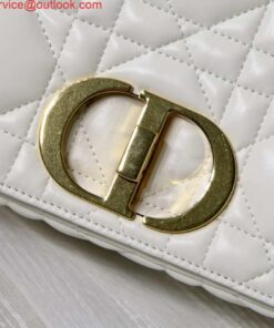 Replica Dior M9243 Large Quilted Macrocannage Calfskin White with Gold Logo