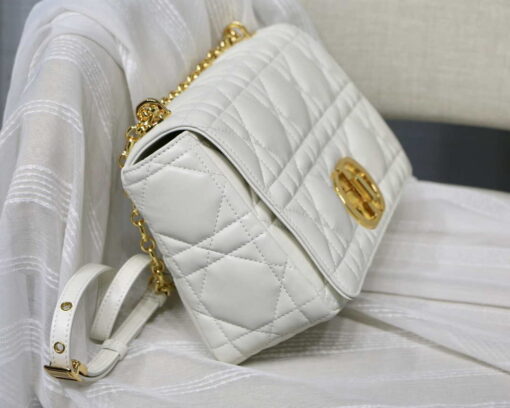 Replica Dior M9243 Large Quilted Macrocannage Calfskin White with Gold Logo 5