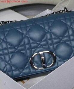 Replica Dior M9243 Large Quilted Macrocannage Calfskin Blue