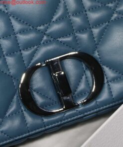 Replica Dior M9243 Large Quilted Macrocannage Calfskin Blue 2
