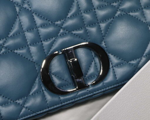Replica Dior M9243 Large Quilted Macrocannage Calfskin Blue 2