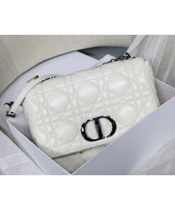 Replica Dior M9243 Large Quilted Macrocannage Calfskin White with Black logo