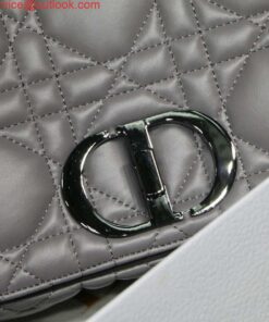 Replica Dior M9243 Large Quilted Macrocannage Calfskin Gray 2