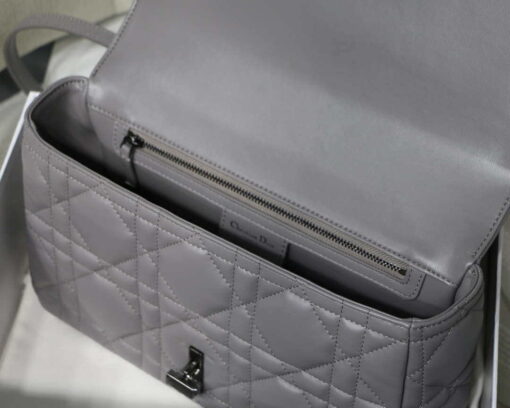 Replica Dior M9243 Large Quilted Macrocannage Calfskin Gray 7