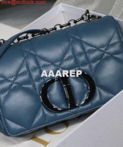 Replica Dior M9241 Small Quilted Macrocannage Calfskin Lake Blue