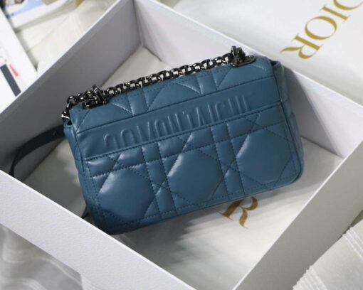 Replica Dior M9241 Small Quilted Macrocannage Calfskin Lake Blue 3