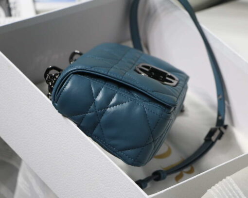 Replica Dior M9241 Small Quilted Macrocannage Calfskin Lake Blue 5
