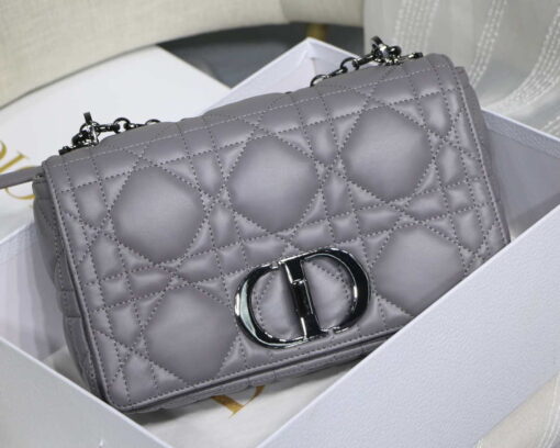 Replica Dior M9241 Small Quilted Macrocannage Calfskin Gray