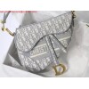 Replica Dior Saddle Bag Burgundy Dior Oblique Jacquard M0446 Gray
