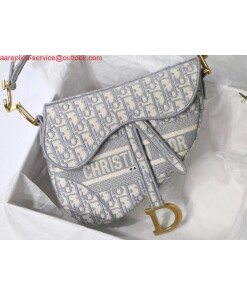 Replica Dior Saddle Bag Burgundy Dior Oblique Jacquard M0446 Gray