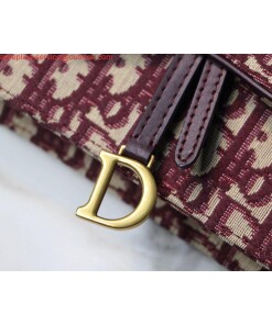 Replica Dior Saddle Belt Bag S5619 Red Dior Oblique Jacquard 2