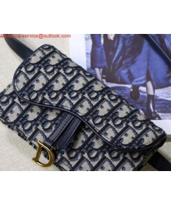 Replica Dior Saddle Belt Bag S5619 Blue Dior Oblique Jacquard