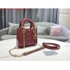 Replica Dior M0505 Mini Lady Dior Bag Apricot Gold Patent Cannage Calfskin 9