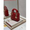 Replica Dior Mini Lady Dior Bag M0505 Maroon Patent Cannage Calfskin 8