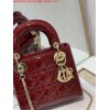 Replica Dior Mini Lady Dior Bag M0505 Cherry red Patent Cannage Calfskin 6