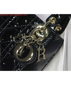 Replica Dior MICRO LADY Dior Bag S0856 Black Patent Cannage Lambskin 2