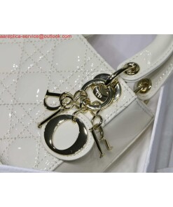 Replica Dior MICRO LADY Dior Bag S0856 White Patent Cannage Lambskin 2