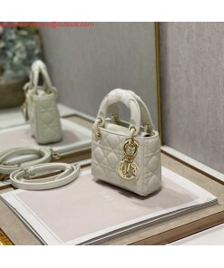 Replica Dior S0856 MICRO LADY Dior Bag White Cannage Lambskin 2