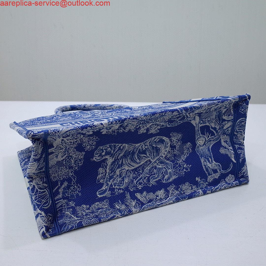 Replica Dior M1296 Book Tote Medium Neon Blue Toile de Jouy Reverse Embroidery 8 Replica Dior M1296 Book Tote Medium Neon Blue Toile de Jouy Reverse Embroidery 8