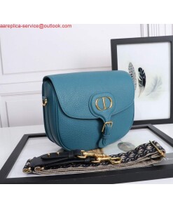 Replica Dior M9320 Large Bobby Bag Blue Grained Calfskin with Blue Dior Oblique Strap