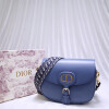 Replica Dior M9320 Large Bobby Bag Beige Box Calfskin with Blue Oblique Strap 8