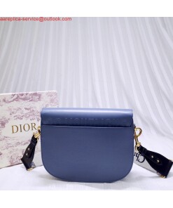 Replica Dior M9320 Large Bobby Bag Blue Box Calfskin with Blue Oblique Strap 2