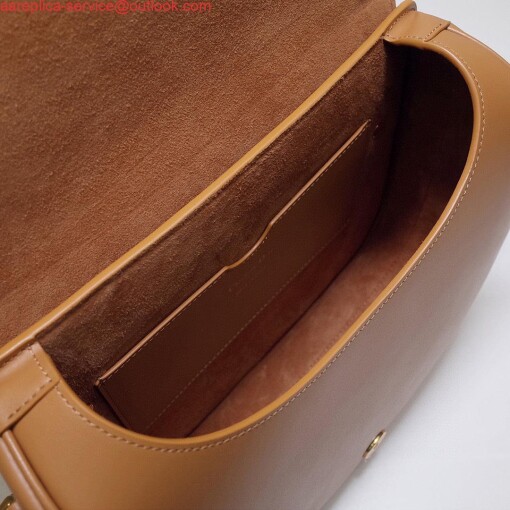 Replica Dior M9320 Large Bobby Bag Tan Box Calfskin with Blue Oblique Strap 7
