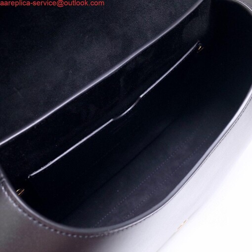 Replica Dior M9320 Large Bobby Bag Black Box Calfskin with Blue Oblique Strap 7