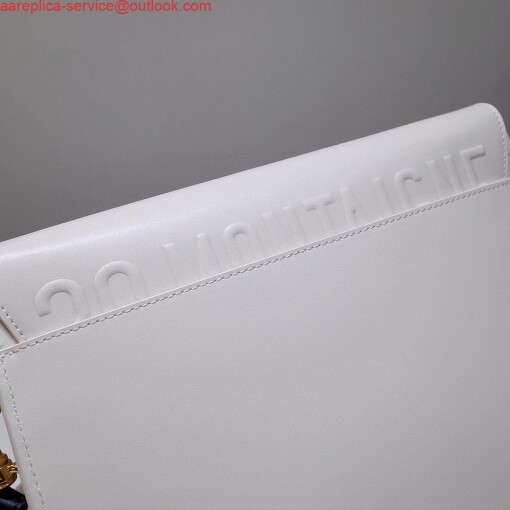 Replica Dior M9320 Large Bobby Bag white Box Calfskin with Blue Oblique Strap 4