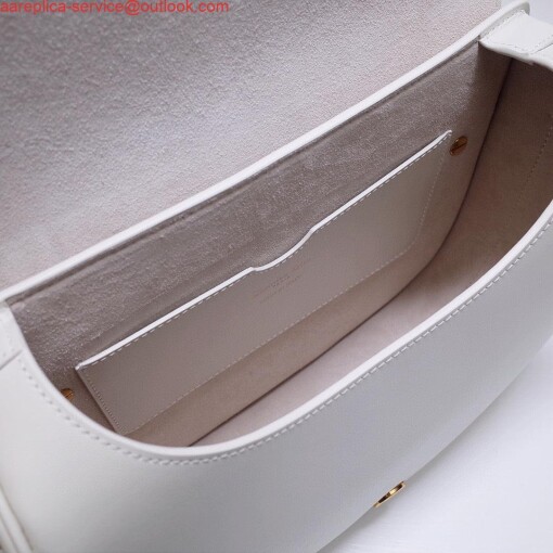 Replica Dior M9320 Large Bobby Bag white Box Calfskin with Blue Oblique Strap 7