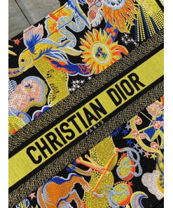 Replica Dior M1286 Large Book Tote Black Multicolor Zodiac Fantastico Embroidery