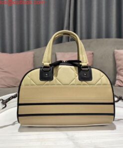 Replica Dior M6202 Medium Vibe Zip Bowling Bag Apricot