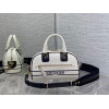 Replica Dior M6209 Small Vibe Zip Bowling Bag Black and White Smooth Calfskin 10