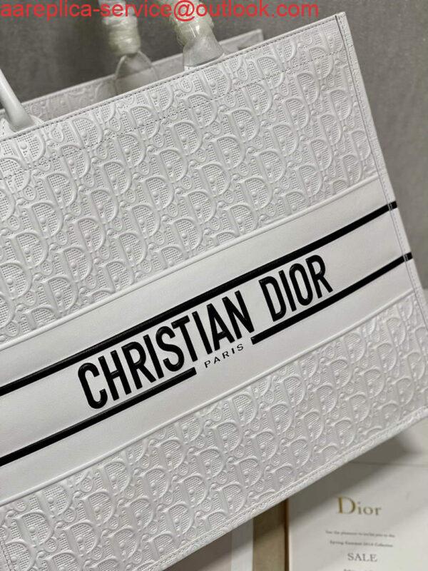 Replica Dior M1286 Large Book Tote White Perforated and Embossed Oblique Calfskin 4