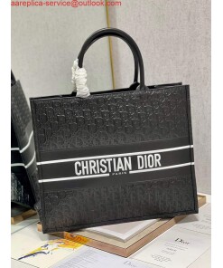 Replica Dior M1286 Large Book Tote Black Perforated and Embossed Oblique Calfskin