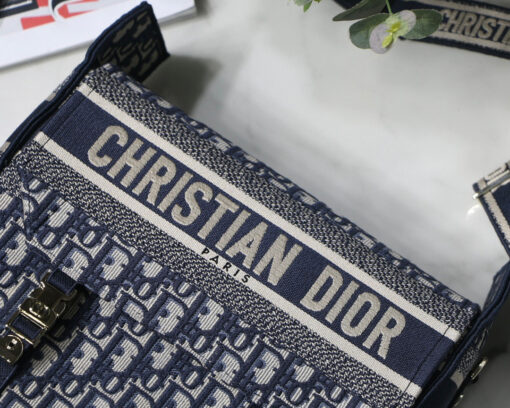 Replica Dior M1241 Small Diorcamp Bag Blue Dior Oblique Embroidery 2