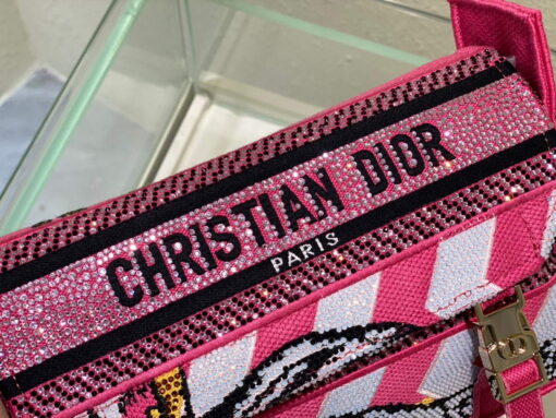 Replica Dior M1241 Small Diorcamp Bag Pink Multicolor Toile de Jouy Zoom 4