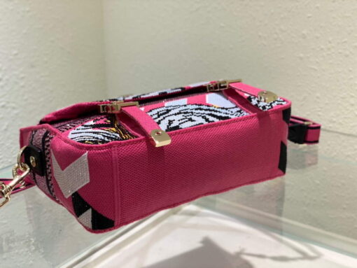 Replica Dior M1241 Small Diorcamp Bag Pink Multicolor Toile de Jouy Zoom 5