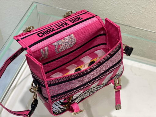 Replica Dior M1241 Small Diorcamp Bag Pink Multicolor Toile de Jouy Zoom 7