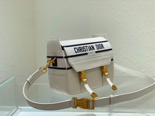 Replica Dior M1243 Small Diorcamp Bag White and Blue Smooth Calfskin