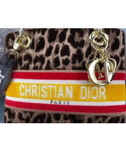 Replica Dior M0565 Medium Lady D-Life Bag Beige Multicolor Mizza Embroidery With Yellow