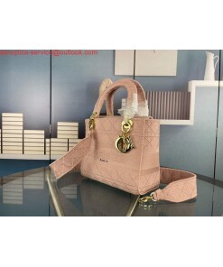 Replica Dior M0565 Medium Lady D-Life Bag Cannage Embroidery Rosewood
